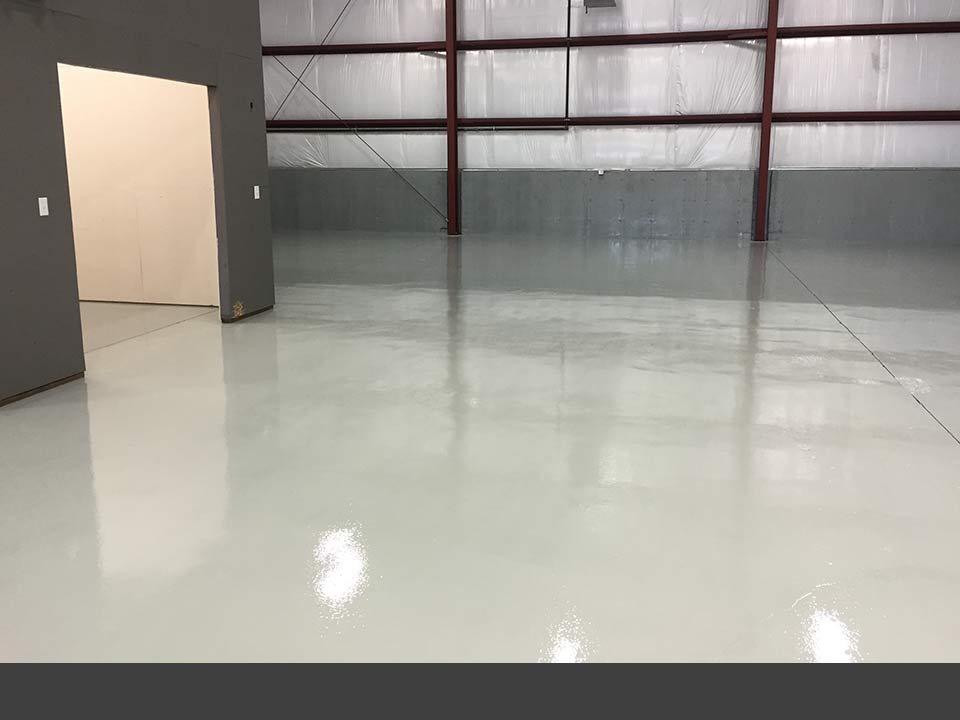 Warehouse floor after a high-traffic coating